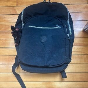 Kipling SEOUL Backpack Large Laptop Pocket Protection BLACK with Monkey Charm